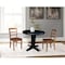 International Concepts 36 in. Solid Wood Round Extension Dining Table with 2 Chairs in Black/Distressed Oak K46-36RXT-23-C42-2-2 - alternate 3